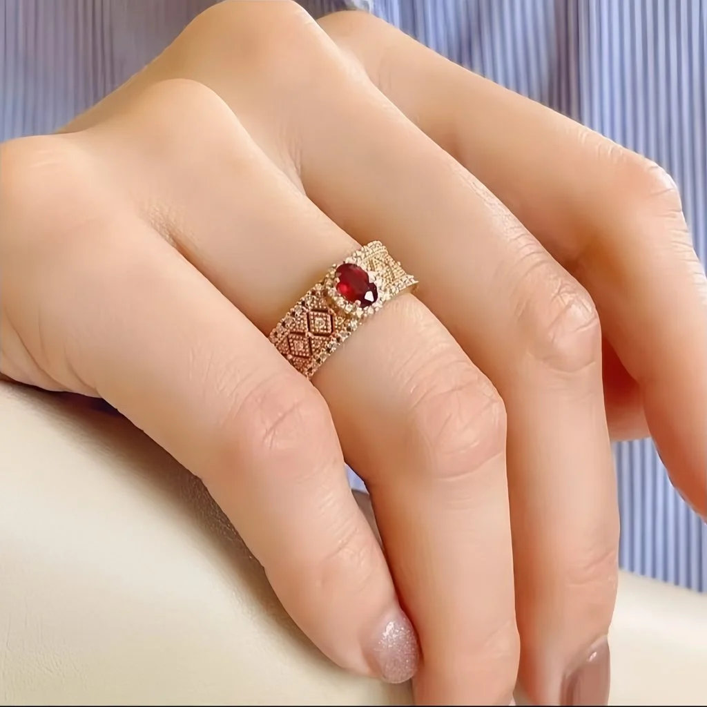 side view lab grown ruby bow filigree ring S925 sterling silver band profile