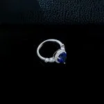 Lab-Grown Heart-Shaped Blue Diamond - Lab-Grown Heart-Shaped Blue Diamond Ring 8x10mm – S925 Silver Closed Band