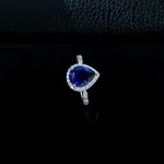 Lab-Grown Heart-Shaped Blue Diamond - Lab-Grown Heart-Shaped Blue Diamond Ring 8x10mm – S925 Silver Closed Band