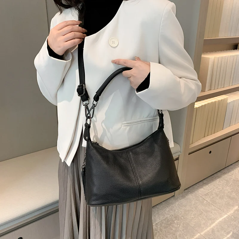 Top-Grain Cowhide Hobo Bag