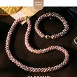 Flat lay view of multi‑strand twisted natural purple freshwater pearl necklace and bracelet set with magnetic clasp, handmade niche women fashion jewelry