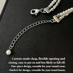 Lobster Clasp With Extended Adjustable Chain Broken Silver Pearl Necklace Secure Easy Wear Women Jewelry