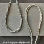 High‑luster Round Pearl Broken Silver Beaded Necklace Anti‑peeling Anti‑fading Women Jewelry