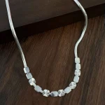 S925 Sterling Silver Broken Silver Beads Necklace Women Minimalist Choker