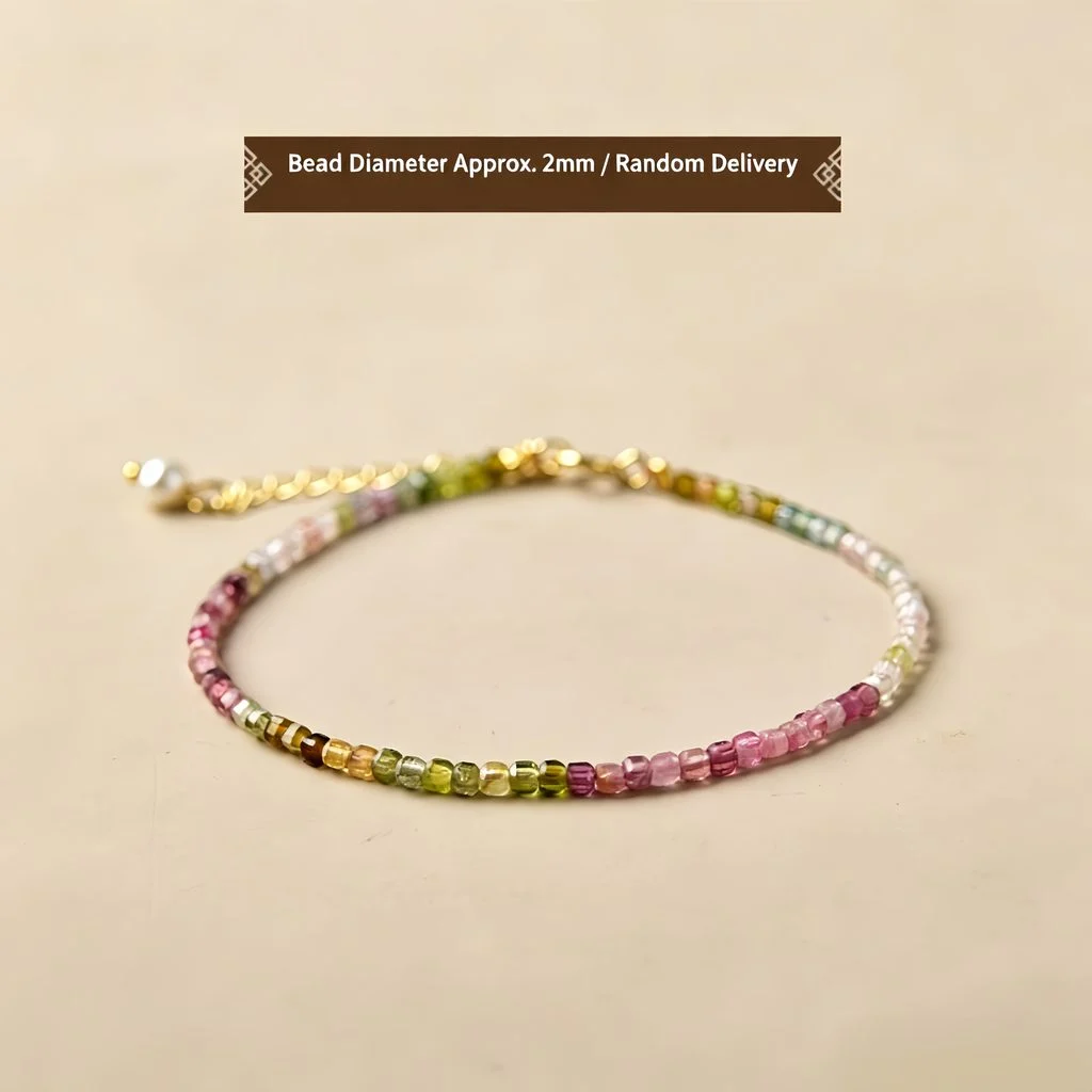 Tourmaline Cube Choker product information, 2mm cube tourmaline beads with pearl drop detail