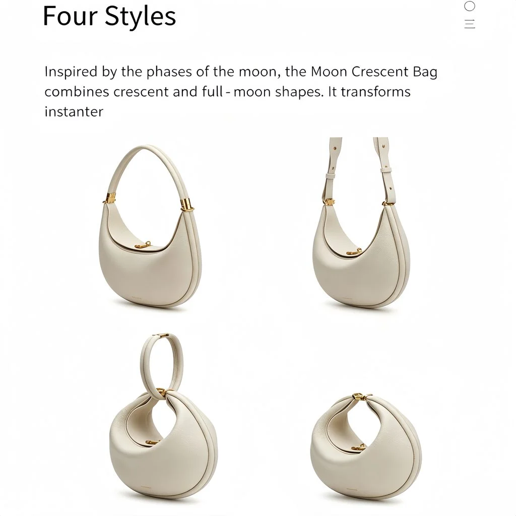 Genuine Leather Crescent Bag