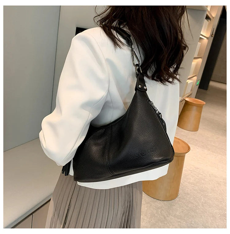 Top-Grain Cowhide Hobo Bag