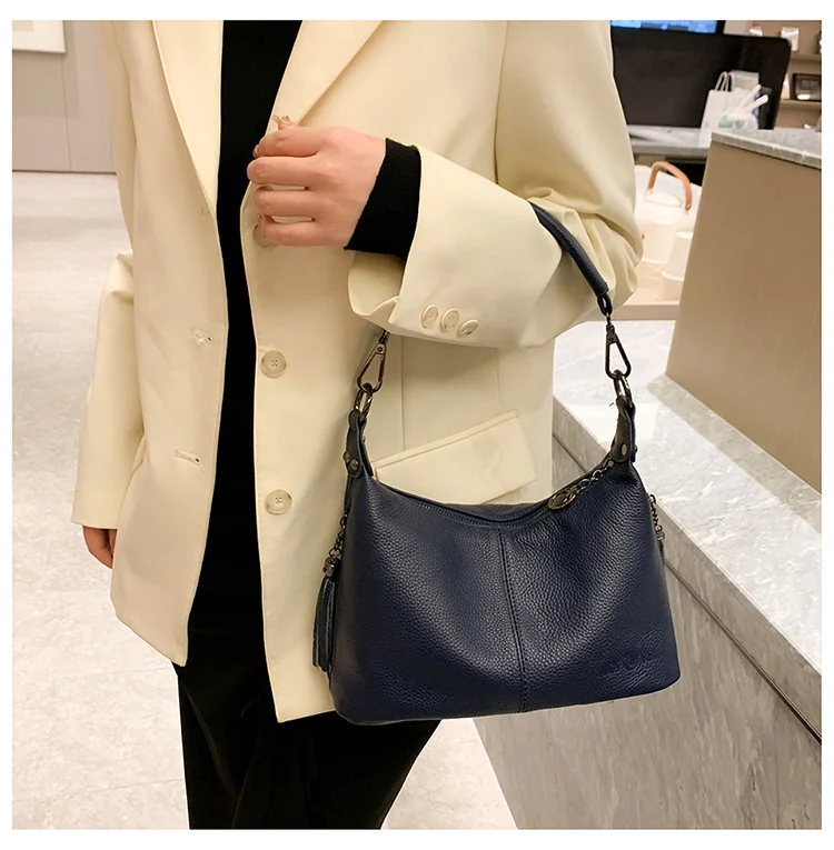 Top-Grain Cowhide Hobo Bag