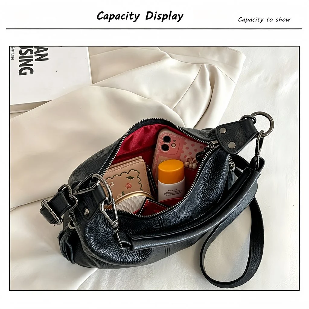 Top-Grain Cowhide Hobo Bag