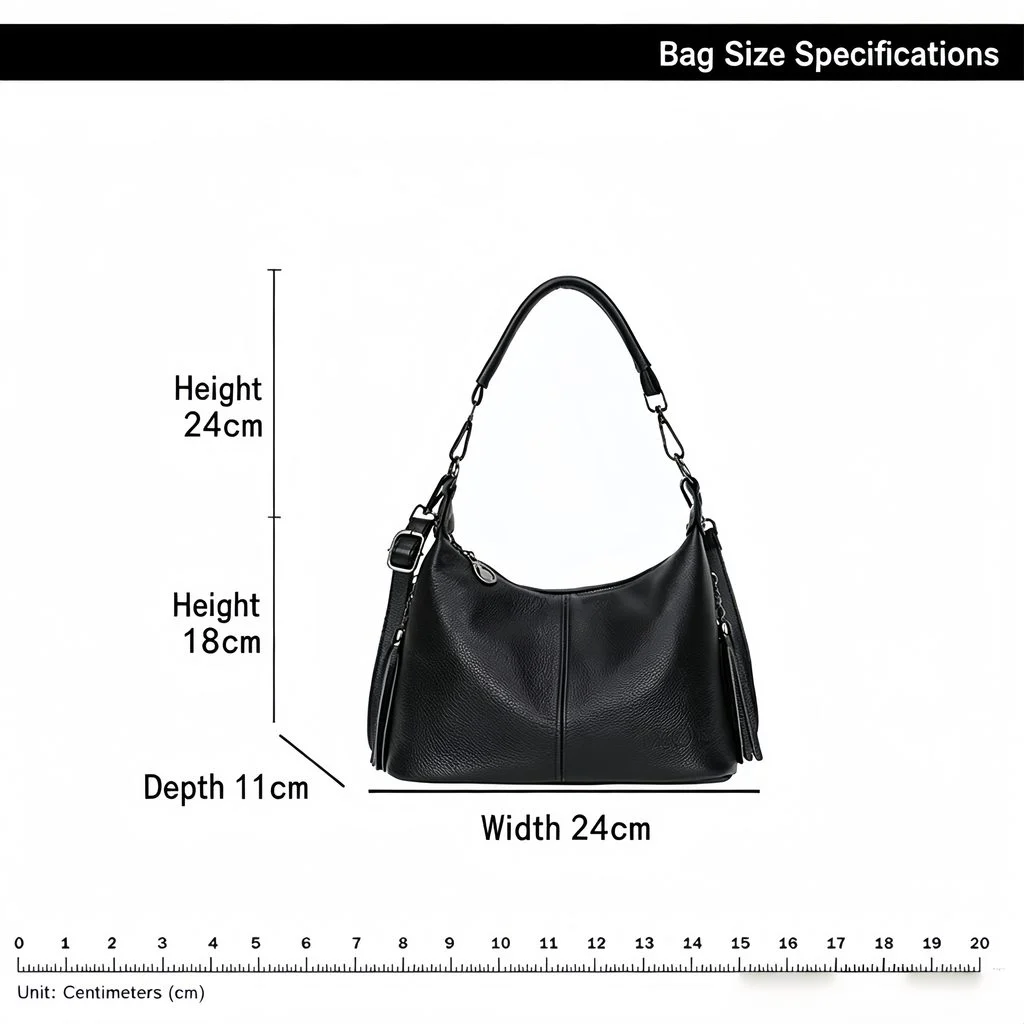 Top-Grain Cowhide Hobo Bag