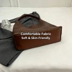 Retro woven PU leather women hobo tote bag, soft skin‑friendly fabric commuter shoulder bag