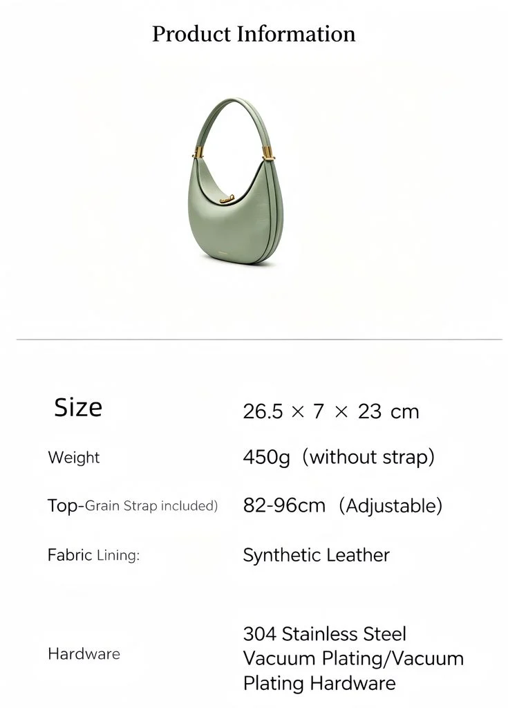 Genuine Leather Crescent Bag