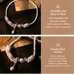 Product feature infographic for vintage flower‑vine natural pearl zircon choker necklace women jewelry