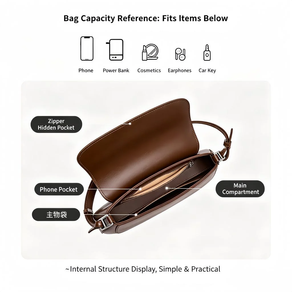 Genuine Leather Saddle Bag