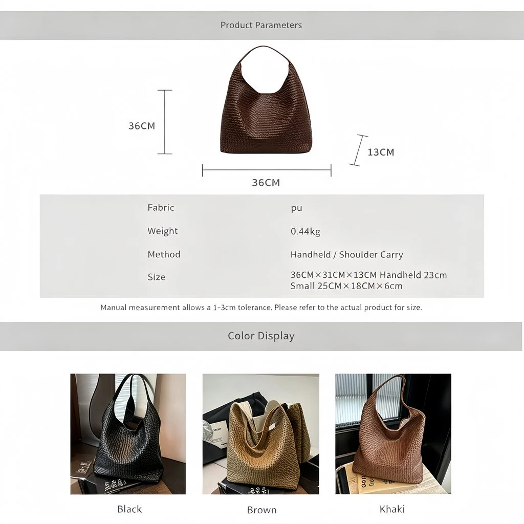 Woven PU Leather Hobo