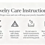 Jewelry care instructions graphic, maintenance guide for freshwater pearl necklace and bracelet set