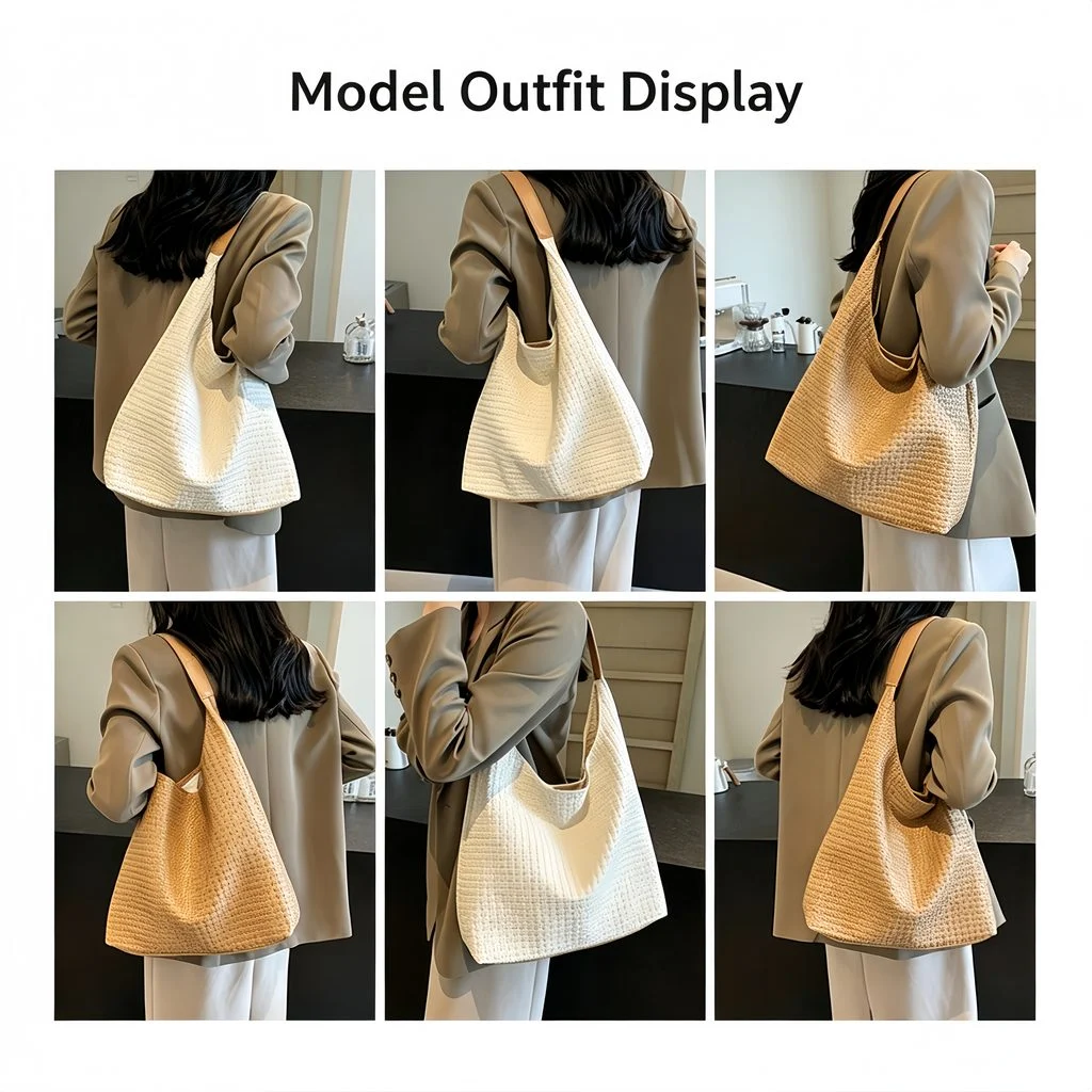 Woven PU Leather Hobo