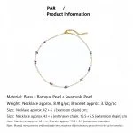 Dopamine Freshwater Pearl Colorful - Dopamine Freshwater Pearl and Colorful Crystal Beaded Necklace – Natural Baroque Pearl Collar Chain Set