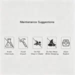 Jewelry care instructions label, maintenance suggestions for vintage gold rings