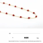 Red agate station necklace size chart showing chain length and dimension specifications