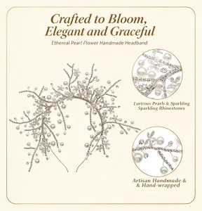 Elegant Faux Pearl Floral Headband Main View
