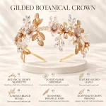 Luxury Floral Crystal Flower Headband for Women - Side View