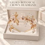Luxury Floral Crystal Flower Headband for Women - Detail Closeup
