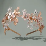 Luxury Floral Crystal Flower Headband for Women - Worn on Model