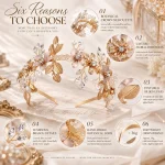 Luxury Floral Crystal Flower Headband for Women - Angle View 1