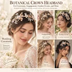 Luxury Floral Crystal Flower Headband for Women - Angle View 2