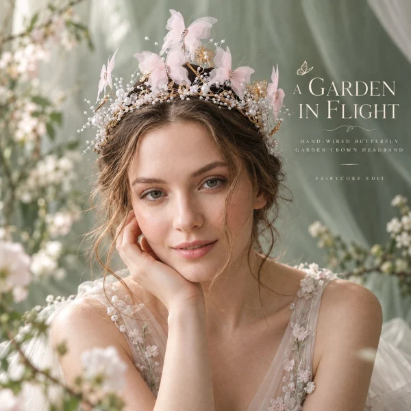 Mesh butterfly crown headpiece tulle design