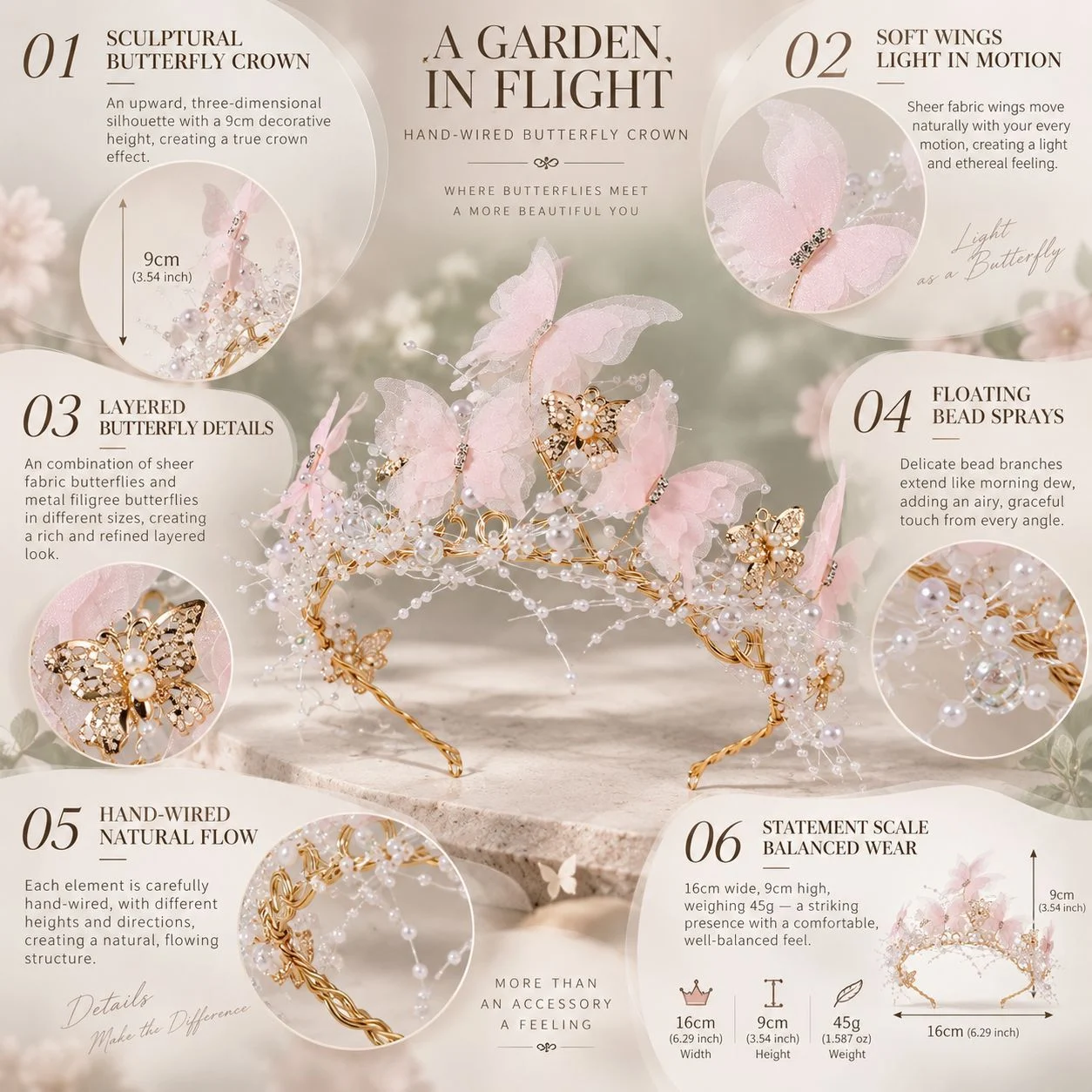 Mesh Butterfly Crown - View 2