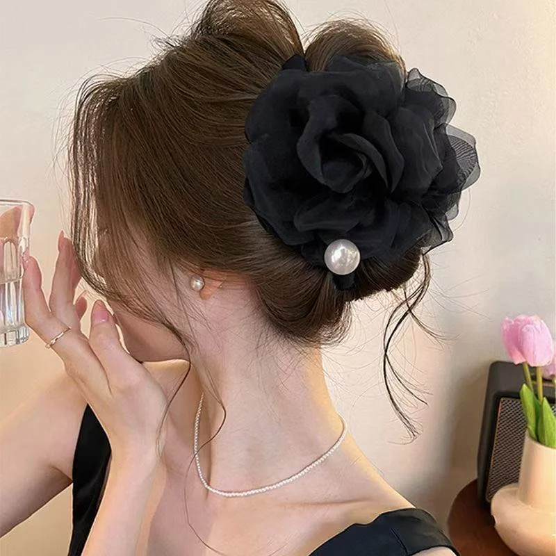 Pearl Camellia Claw Clip - View 2