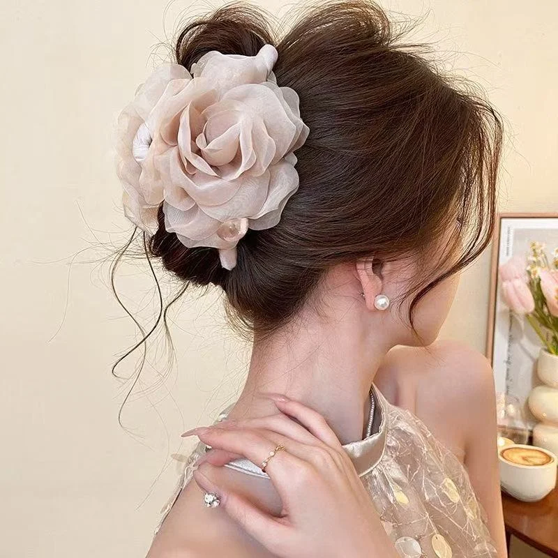 Pearl Camellia Claw Clip - View 4