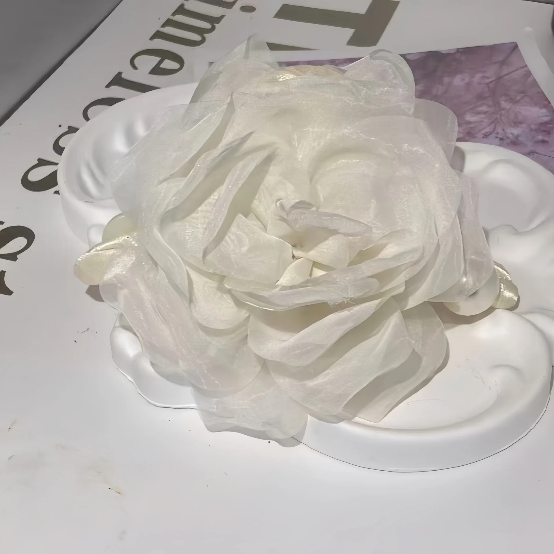 Pearl Camellia Claw Clip - View 5