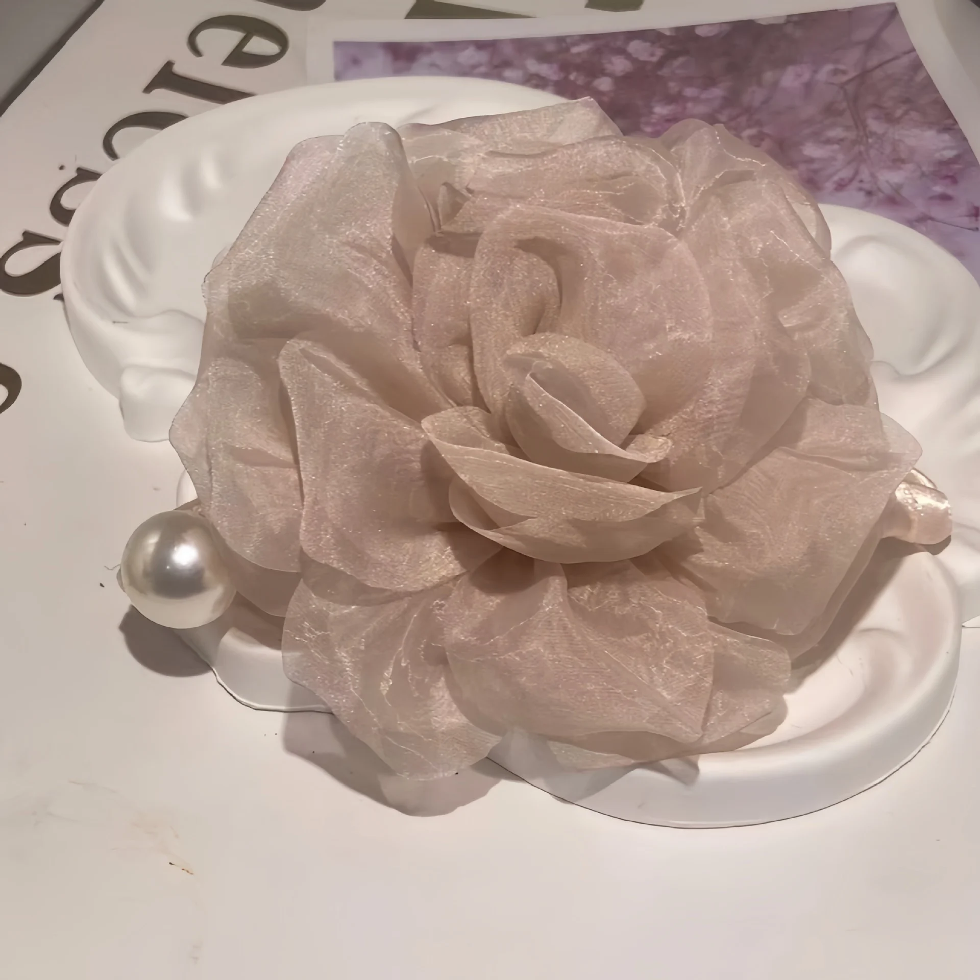 Pearl Camellia Claw Clip - View 6