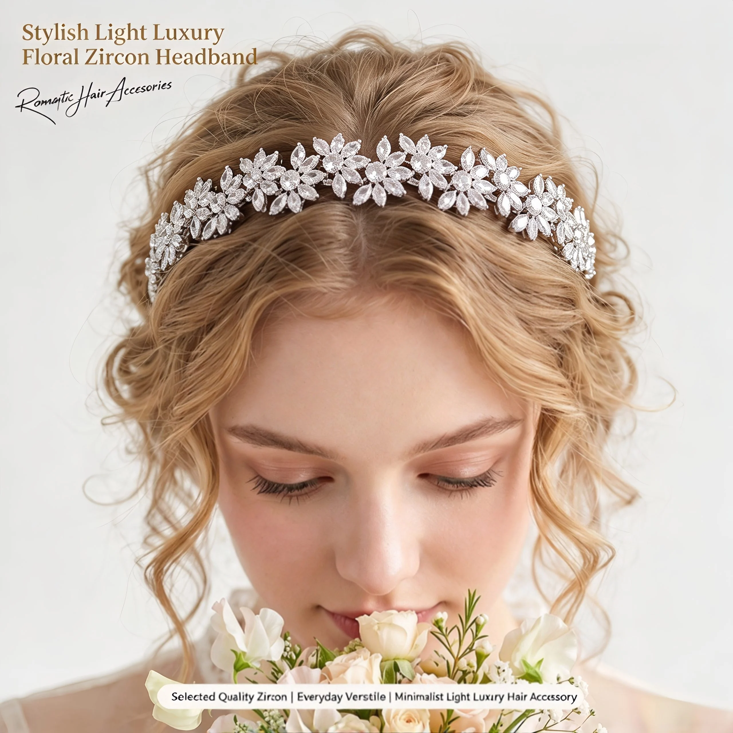 Zircon Flower Headband - View 2