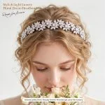 Zircon Floral Headband Crystal Flower Hairband for Women - Angle View