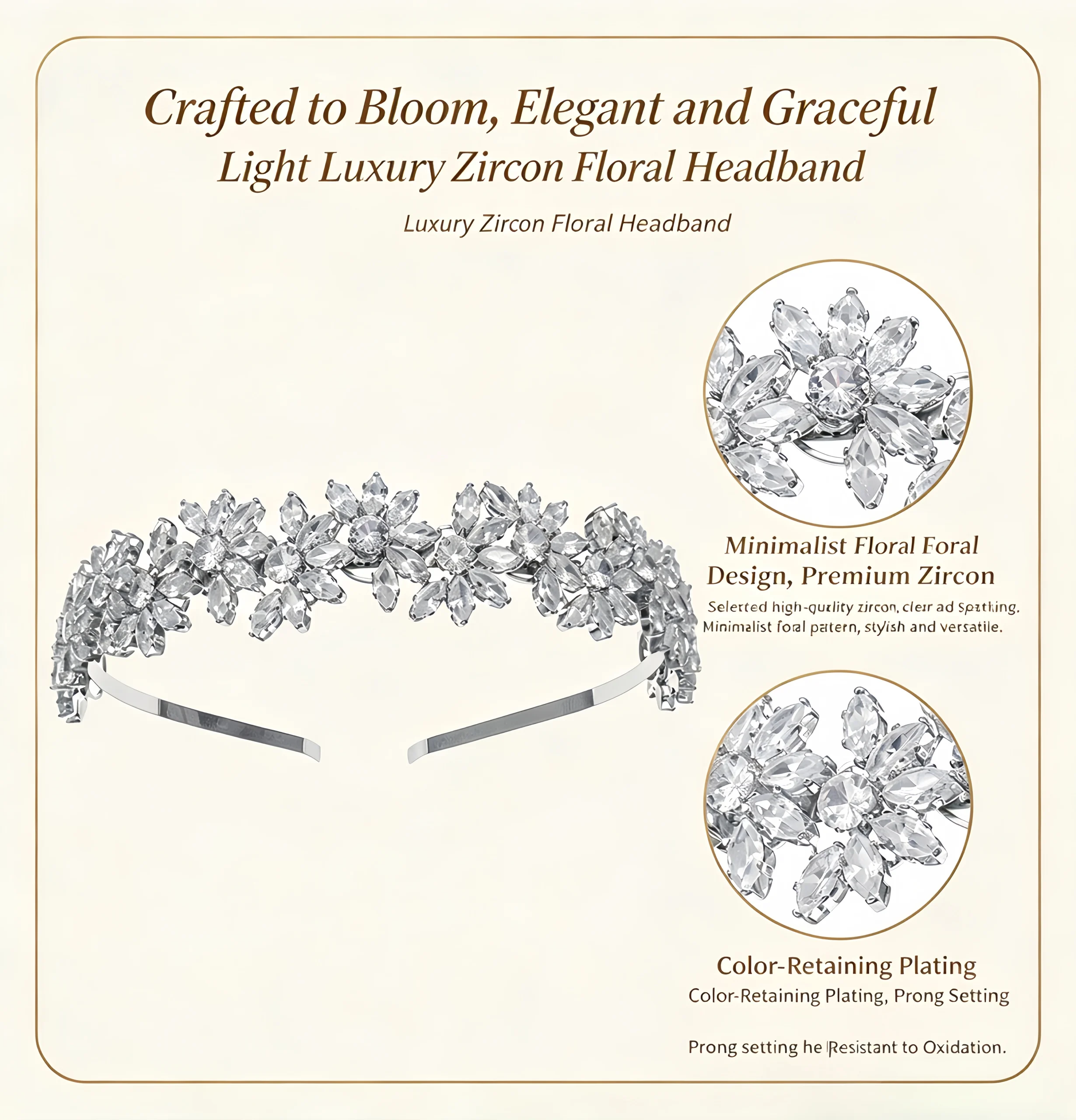 Zircon Flower Headband - View 3